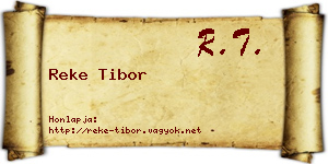 Reke Tibor névjegykártya